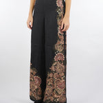 Pantaloni Nero a palazzo jacquard con stampa TP2041 12742 TWIN SET 