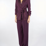 Blazer Bordeaux con chiusura laterale e rever in satin JBF1KHX 85 IMPERIAL 