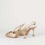 Slingback Champagne in raso con accessorio 7537 1 FRANCESCO SACCO 