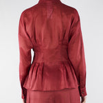 Camicia Rosso a maniche lunghe in tela ramié MSTORA 66 MAX MARA STUDIO 