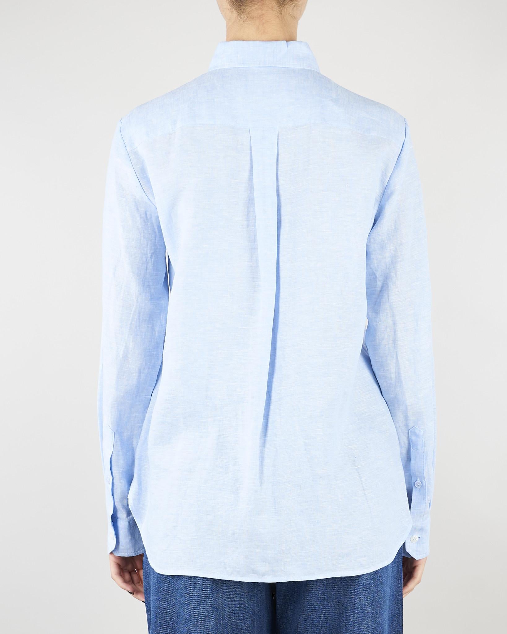 Camicia Celeste in tela di lino WKDWERNER 20 MAX MARA WEEKEND 