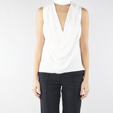 Top Avorio in georgette di viscosa CA13461E2 360 ELISABETTA FRANCHI 