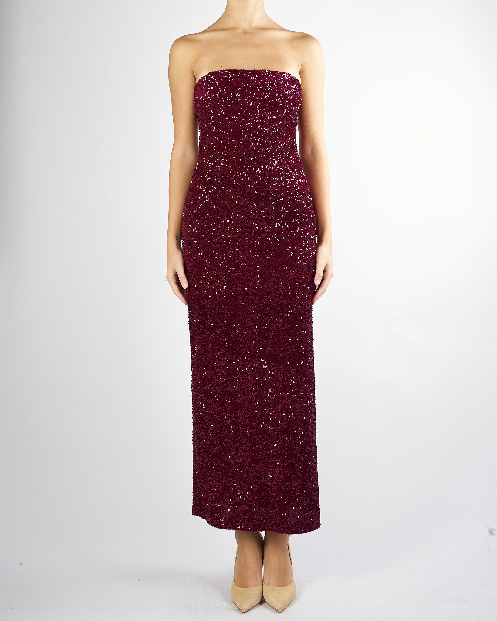 Abito Bordeaux in paillettes ACTMN1263AB4063 85 ACTUALEE 