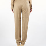 Pantalone Beige in flanella di lana con doppia pinces RANIA 6 MAX MARA STUDIO 