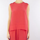 Blusa Rosso in misto viscosa e seta