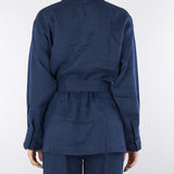 Camicia oversize Blu in puro lino