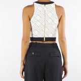 Top Milk-Nero bi-color in doppio crêpe TOS0156E2 EF1 ELISABETTA FRANCHI 