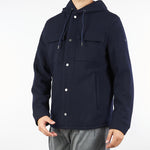Giubbotto Blu con cappuccio in panno misto lana 3932H8409FC253738 89 MANUEL RITZ 