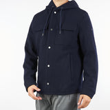 Giubbotto Blu con cappuccio in panno misto lana 3932H8409FC253738 89 MANUEL RITZ 