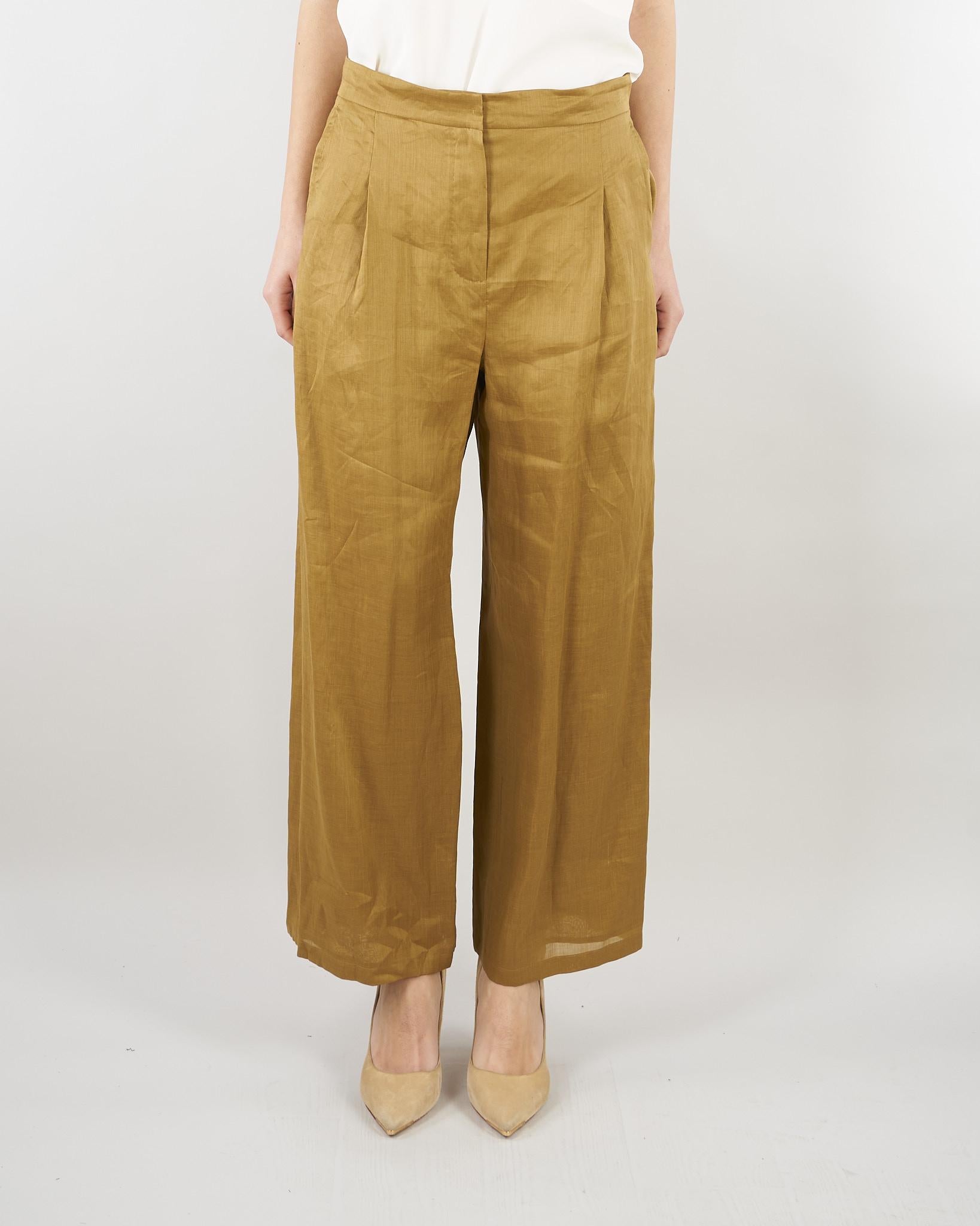 Pantalone Senape crop in tela ramié MSTTARTUFO 53 MAX MARA STUDIO 