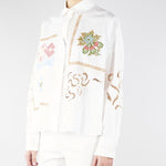 Camicia Bianco in cotone con pizzo e ricami WKDFONTE 1 MAX MARA WEEKEND 