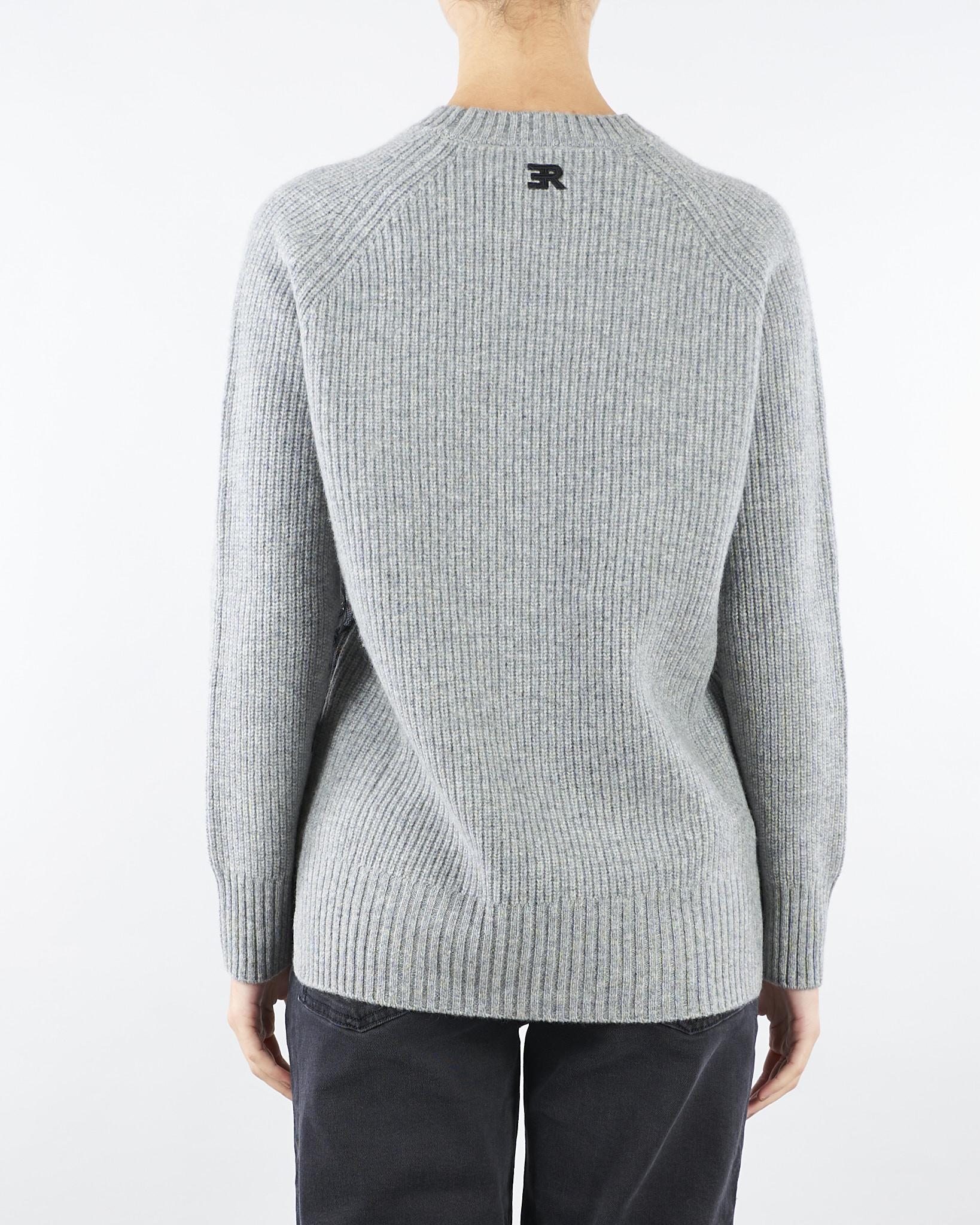 Maglia Grigio a costine con pizzo sul davanti D47EM036E56 MF420 ERMANNO BY ERMANNO SCERVINO 