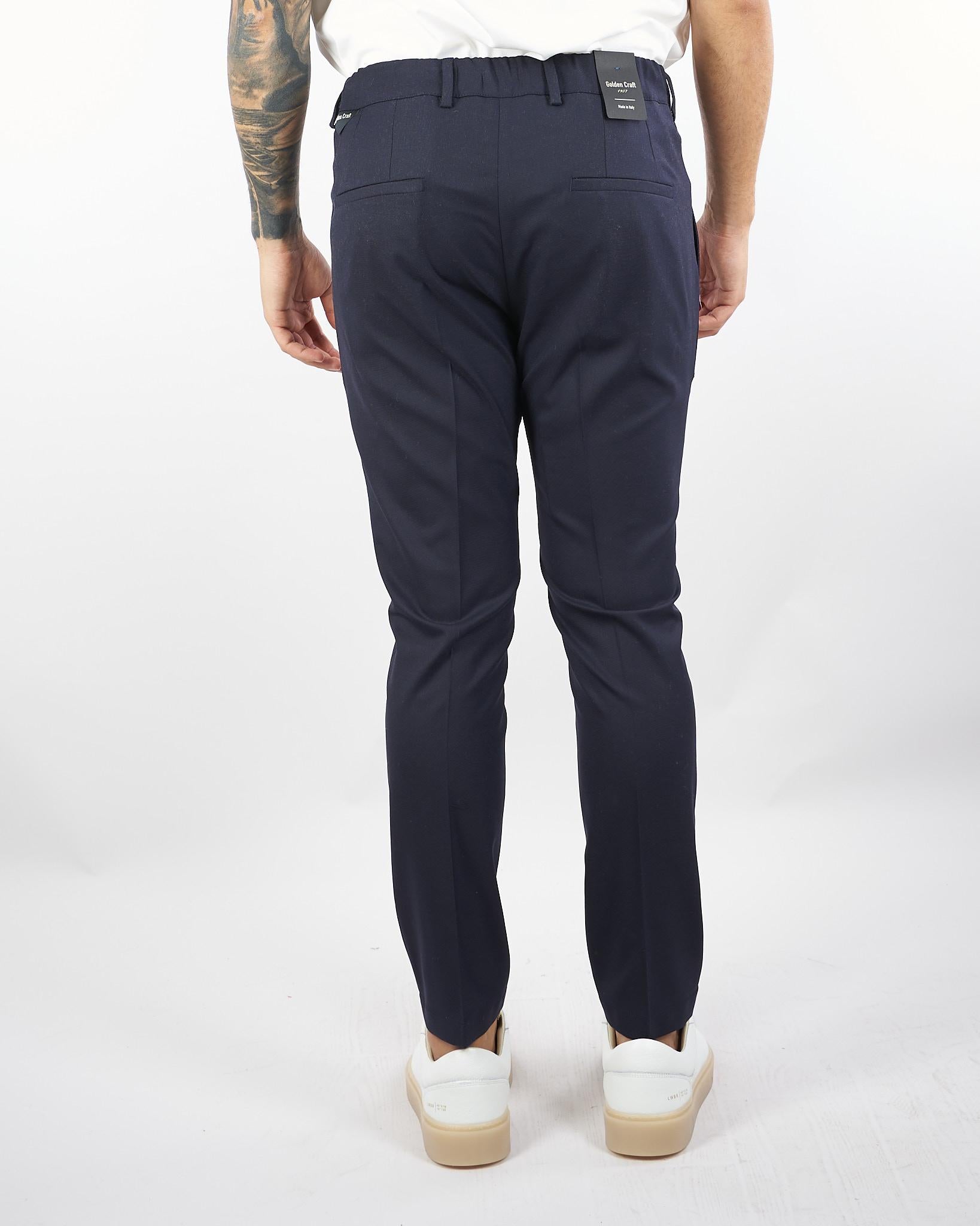 Pantalone Blu in fresco lana con elastico in vita Max GC1PFW25266847 E044 GOLDEN CRAFT 