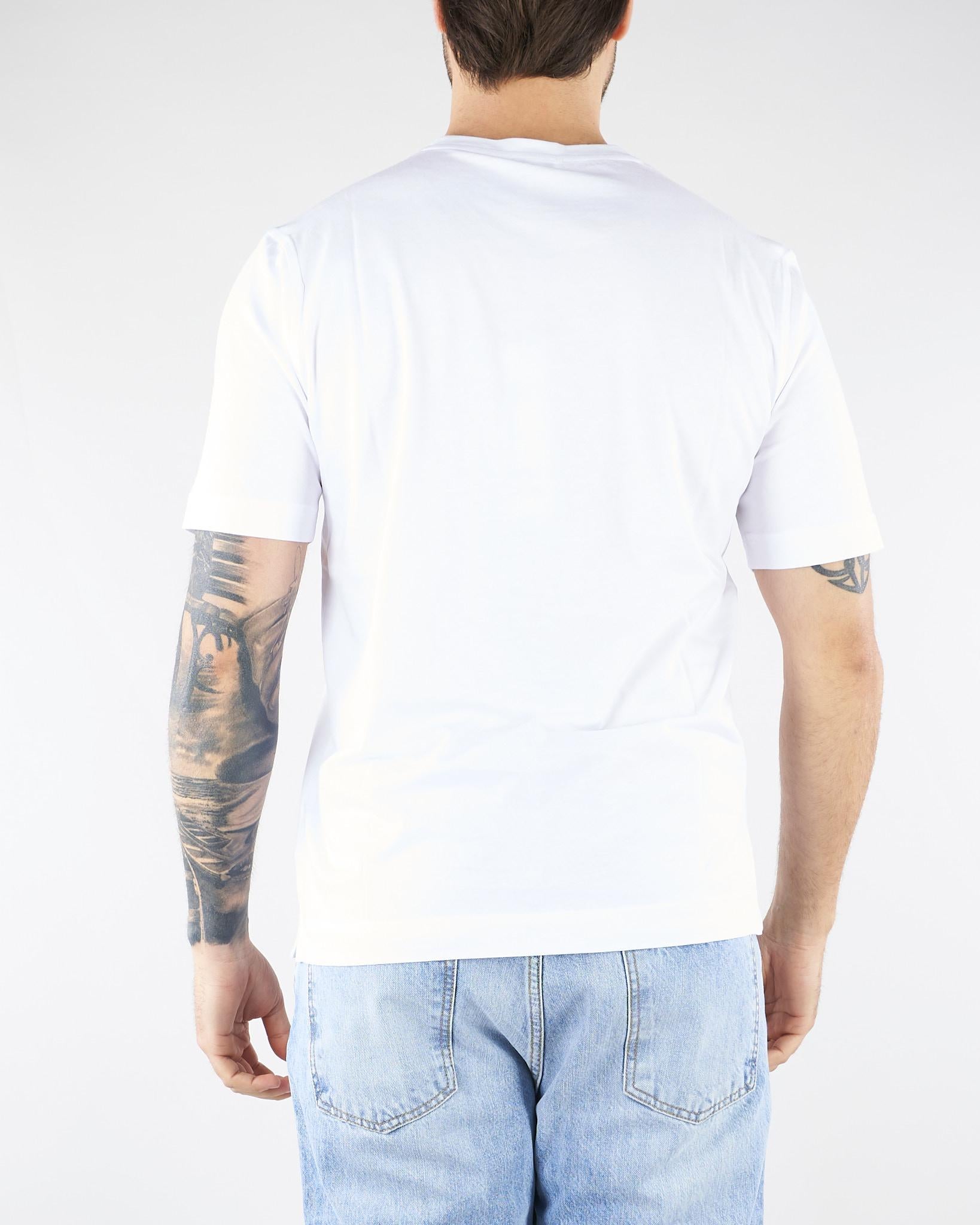 T-shirt Bianco in cotone Supima DK17103 02 DIKTAT 