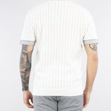 Maglia Bianco jacquard con bordi a contrasto