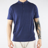 Maglia Polo Blu in misto cotone e seta U0290M5208 50 UNGARO 