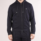 Felpa con cappuccio e zip in tessuto punto Roma Emporio Armani