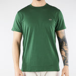 T-shirt Verde in cotone Pima TH6709 132 LACOSTE 