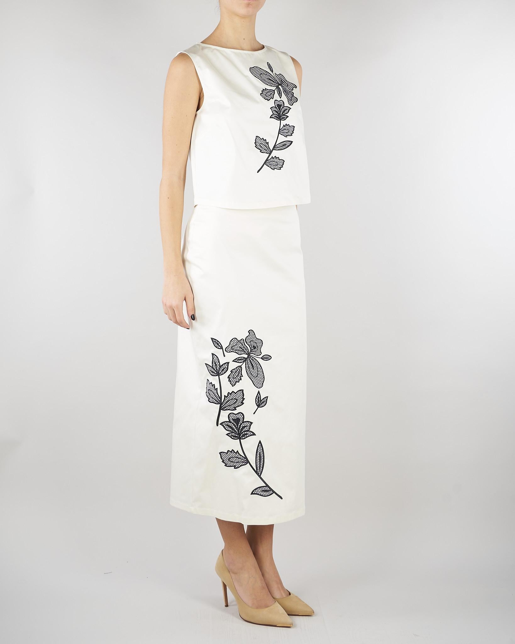 Top Bianco in cotone con ricamo PBPPATTO 1 PENNY BLACK 