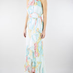 Abito Acqua con volant e rosa in georgette stampata MLLFIERO 6 MARELLA 