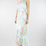 Abito Acqua con volant e rosa in georgette stampata MLLFIERO 6 MARELLA 