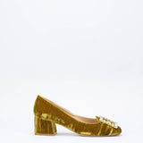 Pumps in vellutto con accessorio Francesco Sacco