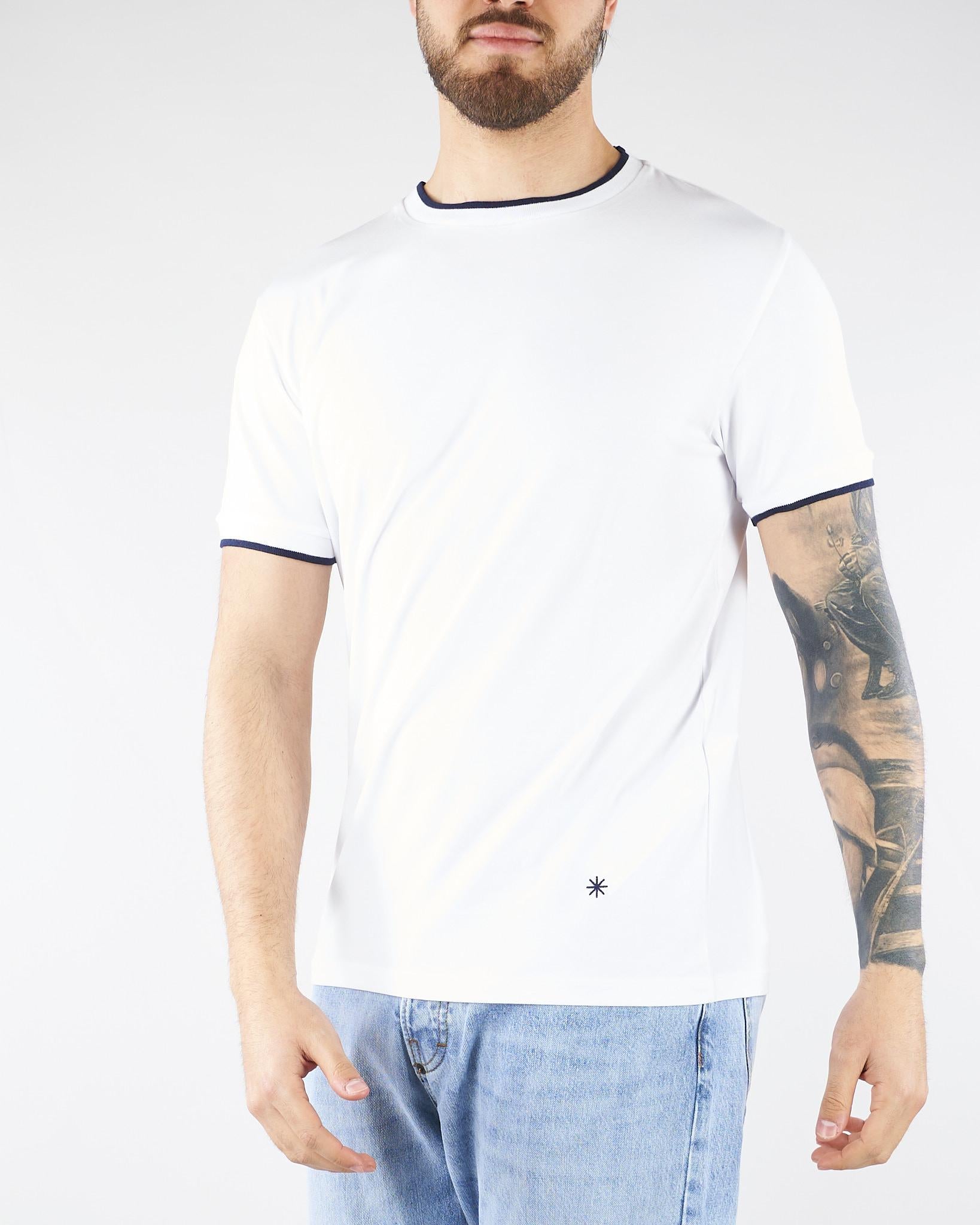 T-shirt Bianco con profili a contrasto 4032M567263286 01 MANUEL RITZ 