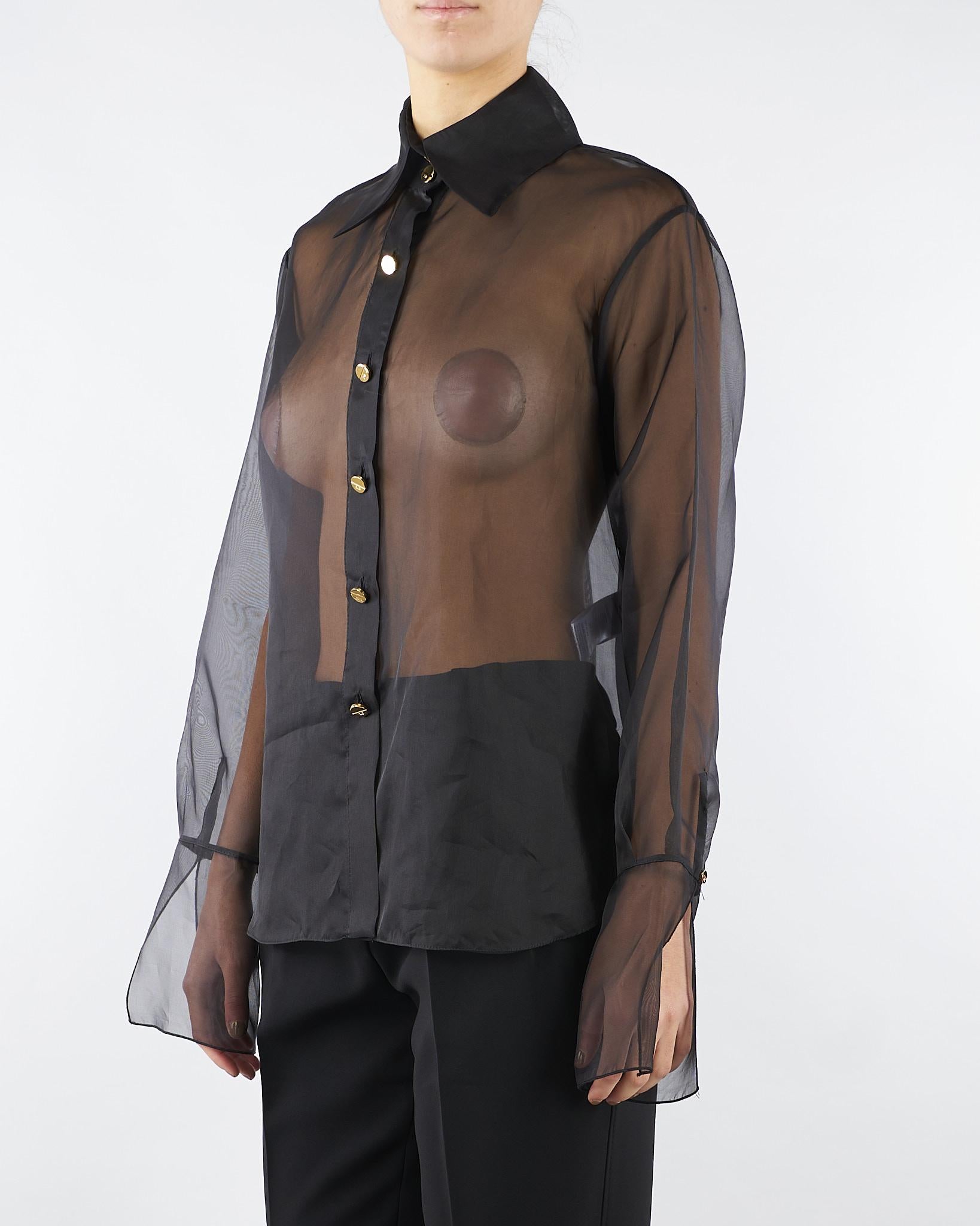 Camicia Nero in organza CA09957E2 110 ELISABETTA FRANCHI 