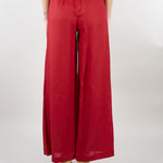 Pantalone Rosso in lino wide leg SP5LE038 4031 ICONA 