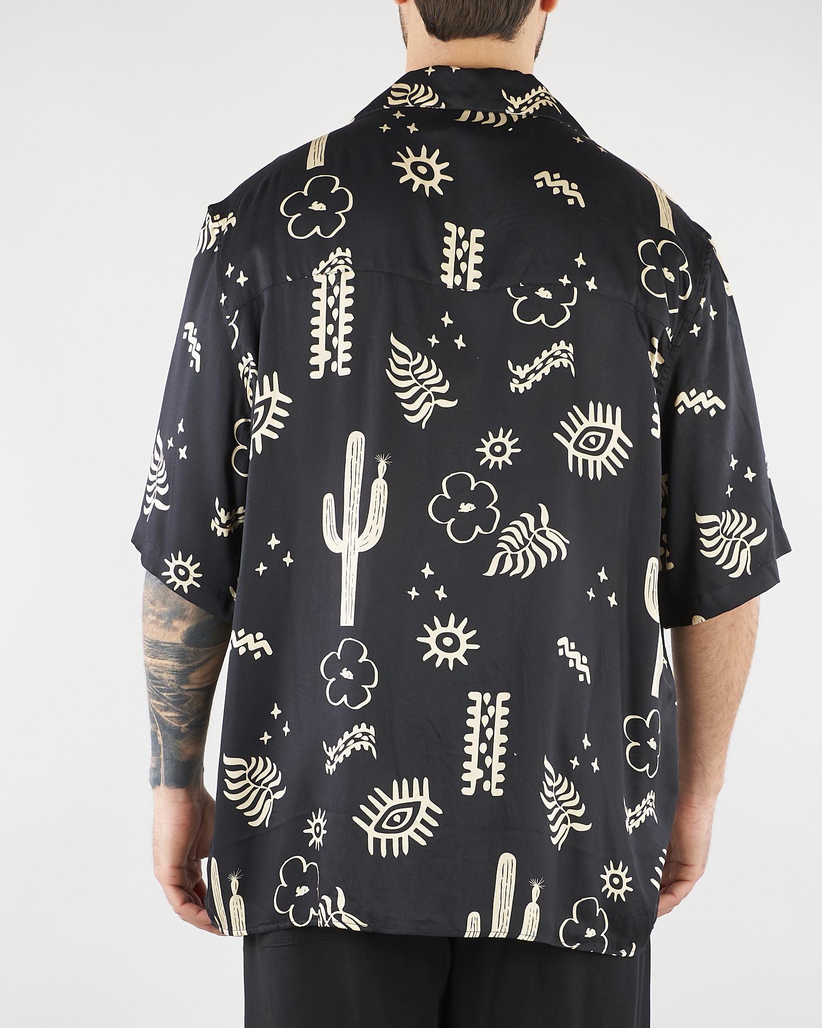 Camicia Nero con stampa all over S6PKMASI127 110 A PAPER KID 