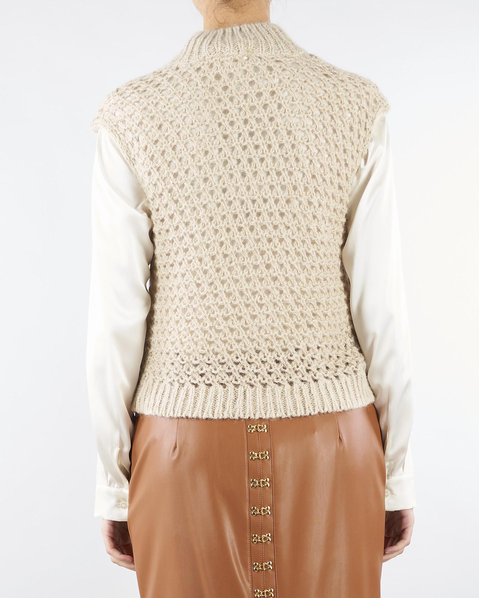 Gilet Beige in maglia MILLE 642 NENETTE 