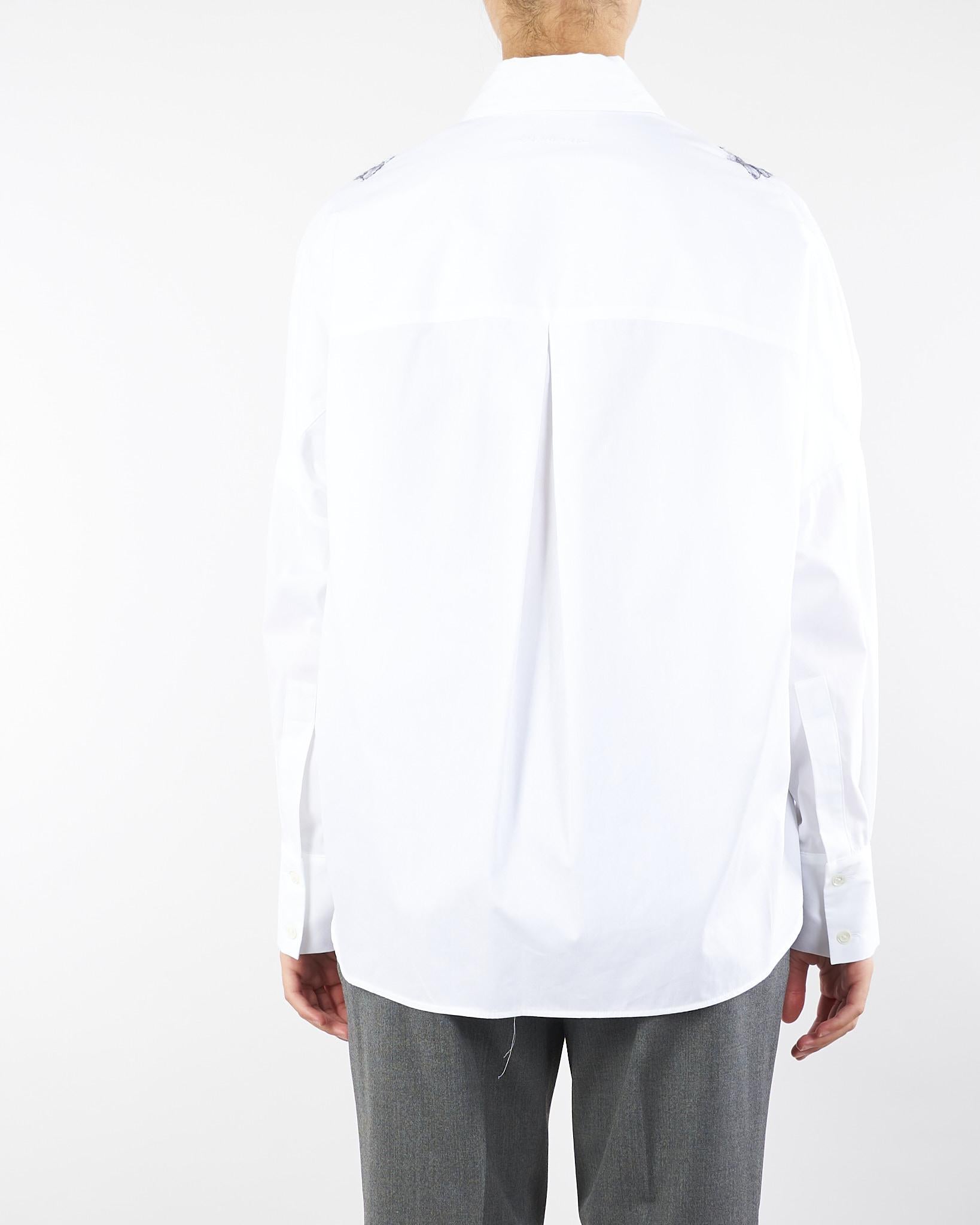 Camicia Bianco in cotone con ricamo in mohair D47EK015E33 MFA92 ERMANNO BY ERMANNO SCERVINO 