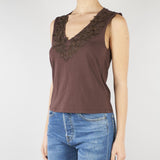 Top Cioccolato in jersey con pizzo RA6152J5003 90913 BLUGIRL 