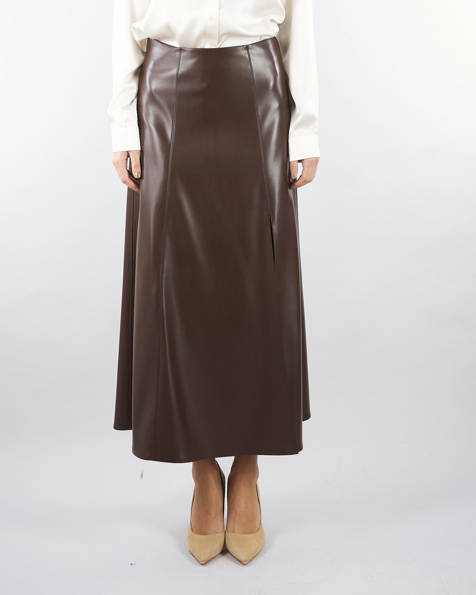 Gonna Cioccolato in ecopelle GO00701TEPL0013 V0746 SIMONA CORSELLINI 