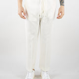 Pantalone Bianco in lino con elastico PA3702 2 I'M BRIAN 