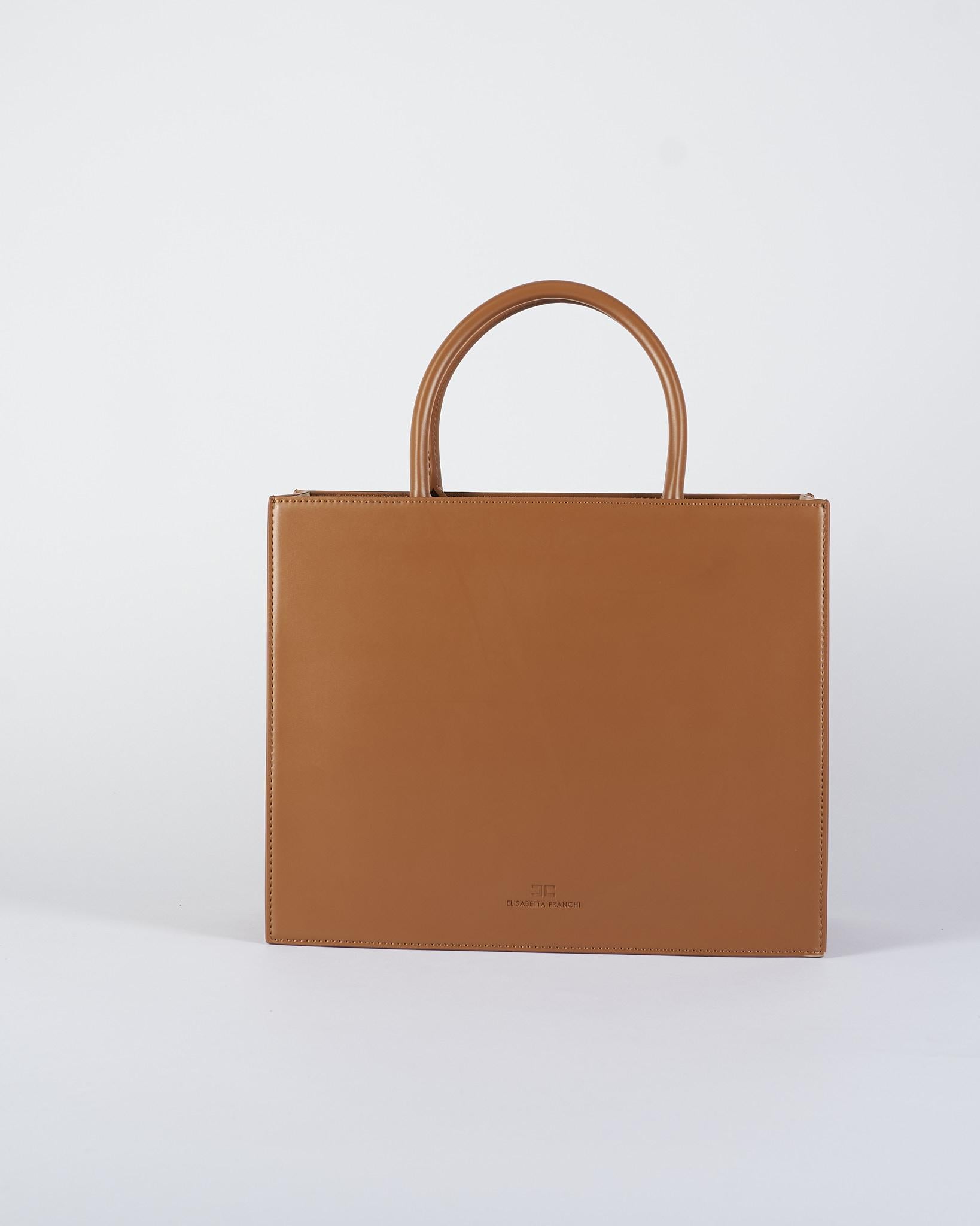 Borsa Tote grande Brown Sugar con logo BS32A56E2 EC1 ELISABETTA FRANCHI 