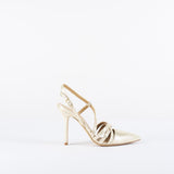 Decollete Platino in pelle lavorata