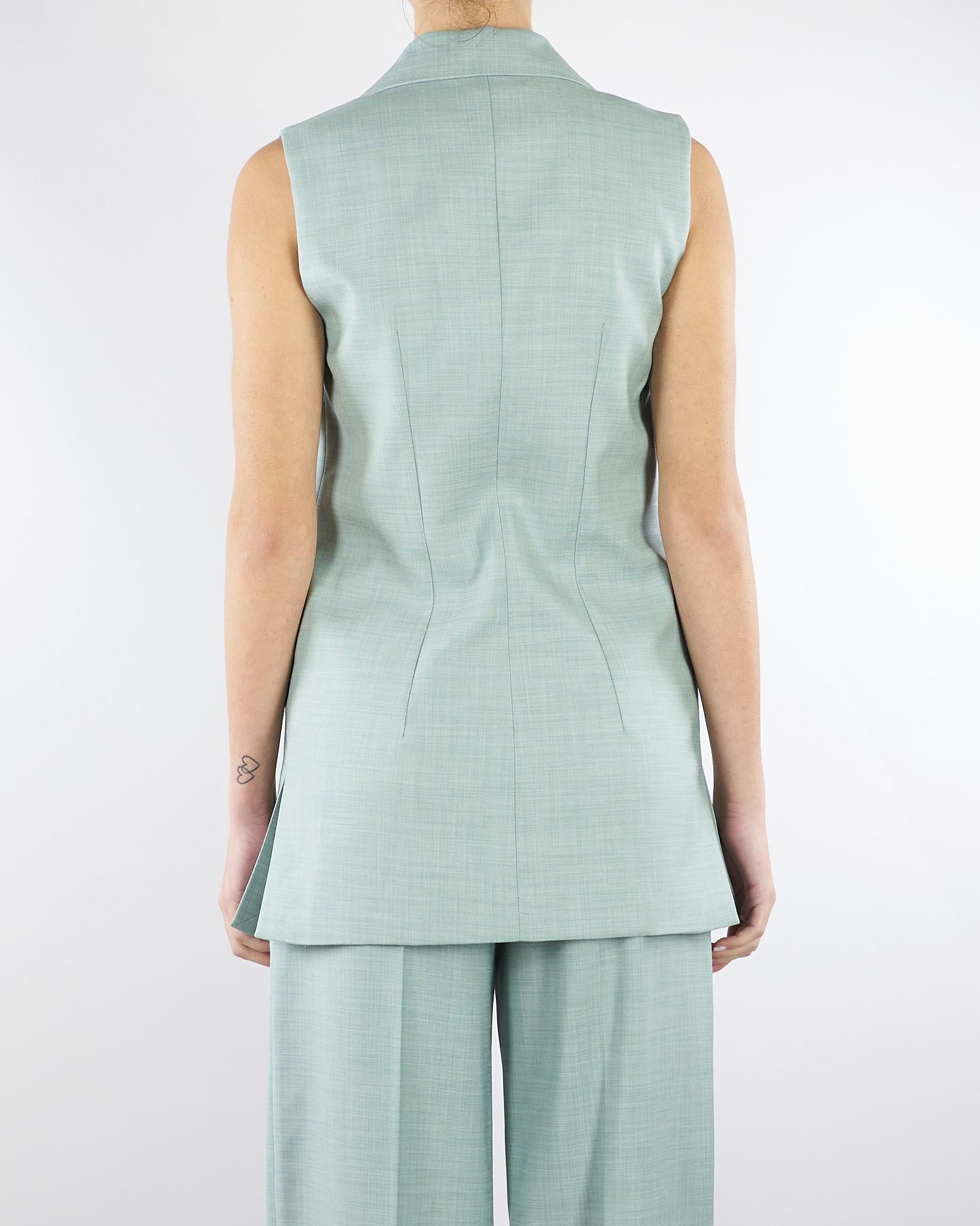 Gilet Salvia in tramato light GL00101TTEL0014 V0768 SIMONA CORSELLINI 