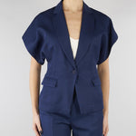 Giacca Blu in misto viscosa e lino con maniche corte SP5CO003 3000 ICONA 