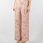 Pantalone ampio Rosa con piences in organza stampata PT1412450272 572 SEVENTY 