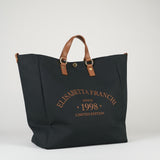Tote Nero-Cuoio in canvas BS14A62E2 B58 ELISABETTA FRANCHI 