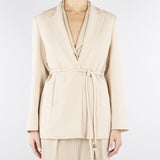 Giacca Beige con cintura GI00901TVIS0025 V0778 SIMONA CORSELLINI 
