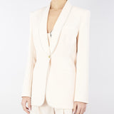 Giacca in crêpe con impunture a contrasto