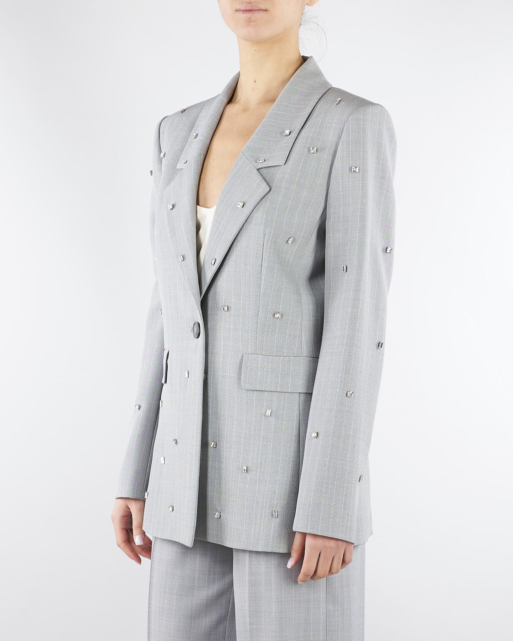 Blazer Grigio in tela stretch con cristalli MLLPASSO 1 MARELLA 