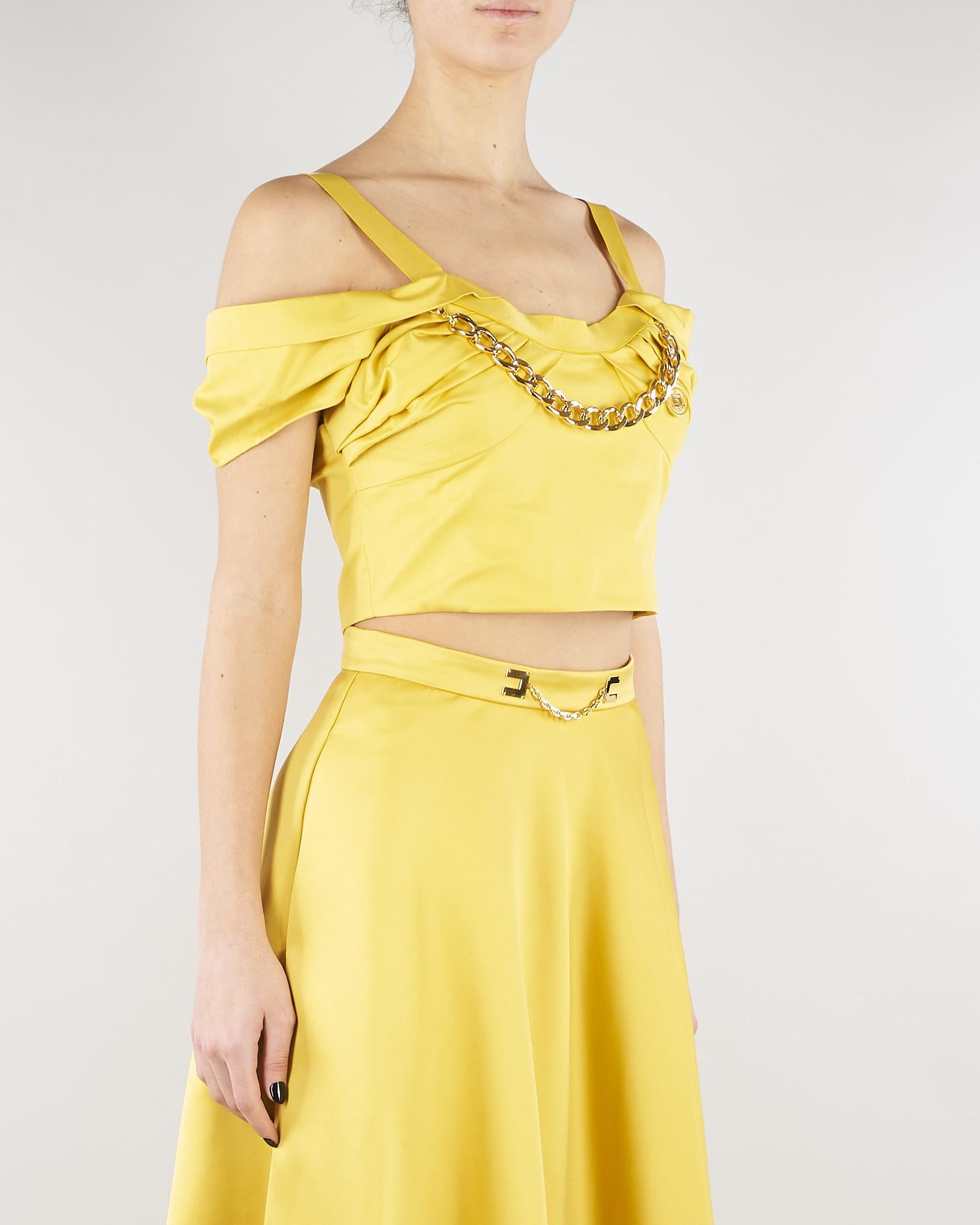 Top Sun in cotone stretch con collana TO04861E2 EV4 ELISABETTA FRANCHI 