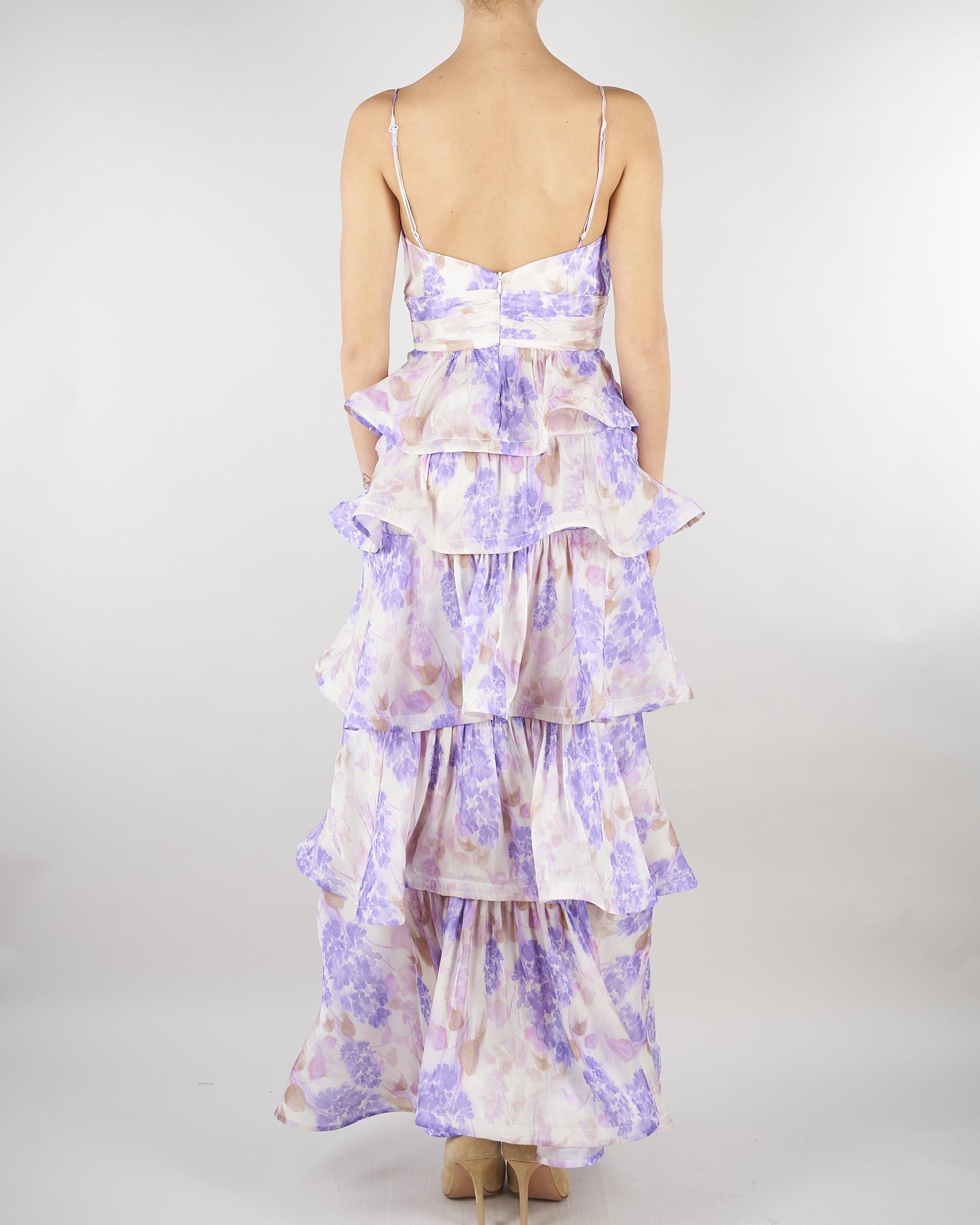 Abito Lilla a fantasia con balze ACT16165AB4117 36 ACTUALEE 