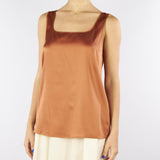 Top in raso di seta Ruggine