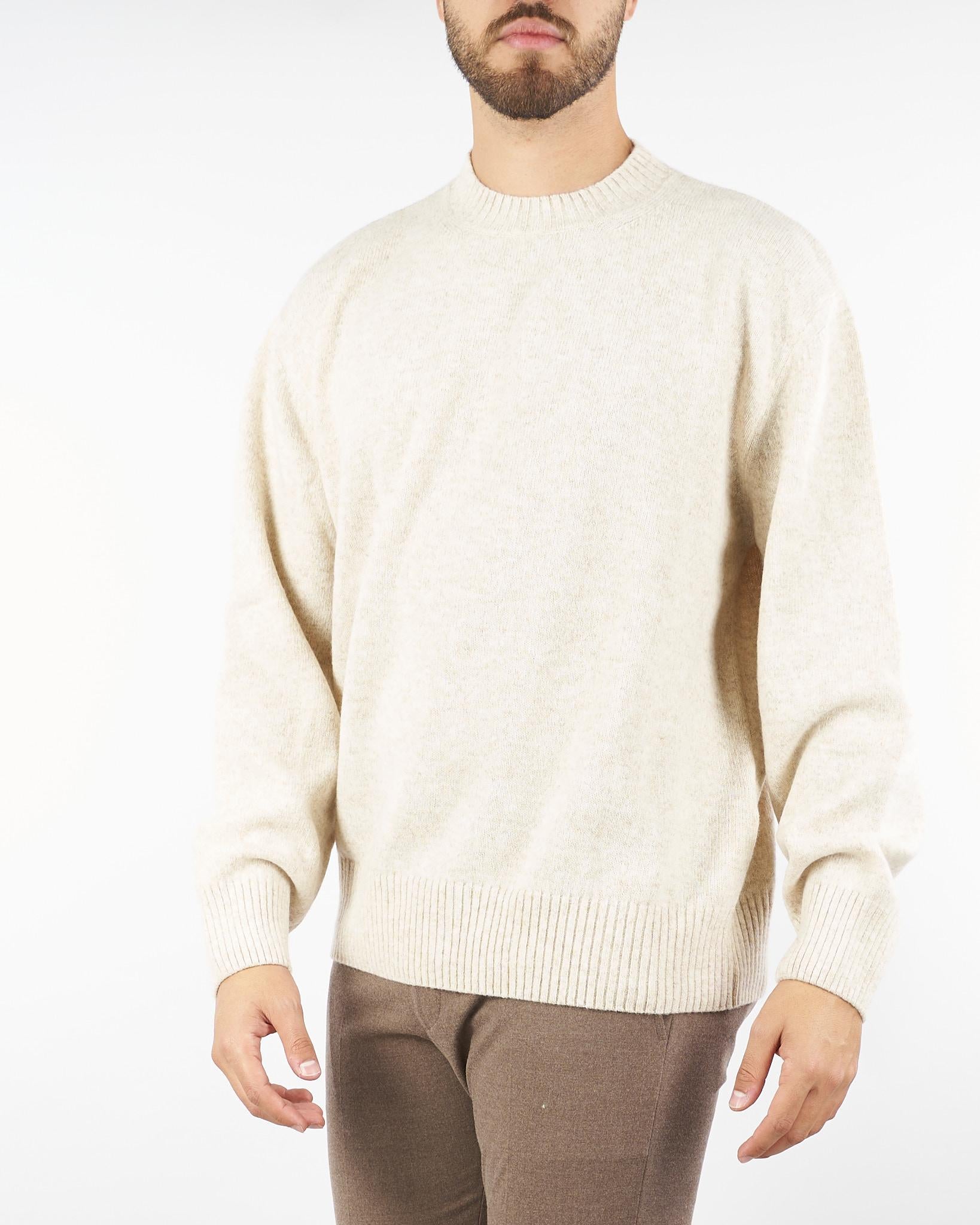 Maglia Panna Melange in lana MA3404 2 I'M BRIAN 