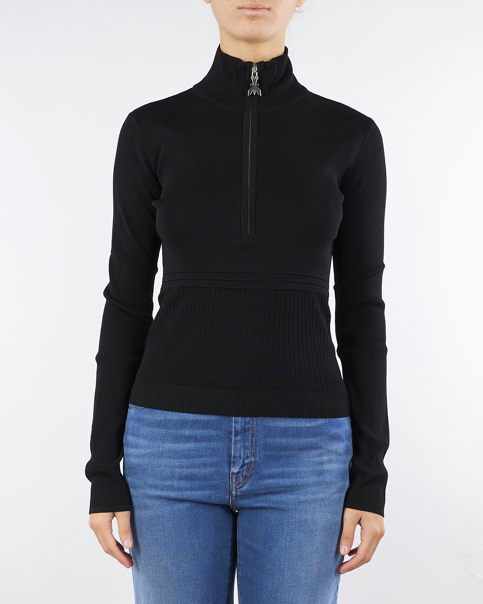 Dolcevita Nero a costine in maglia 8K0323K274 K103 PATRIZIA PEPE 