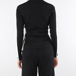 Maglia Nero-Milk in viscosa con bande lucide MK03S56E2 EF3 ELISABETTA FRANCHI 